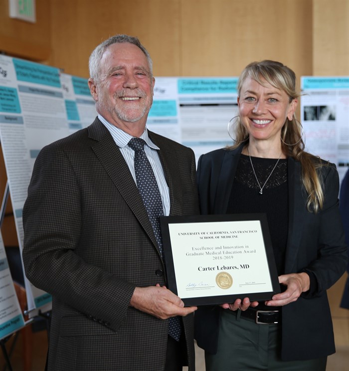 Carter Lebares Receives UCSF Excellence And Innovation Award In Graduate Medical Education Award